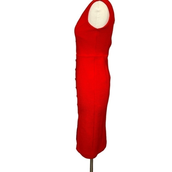 Anthropologie Maeve Sleeveless Coral Dress Gold Buttons Size XS NWT - Picture 8 of 12